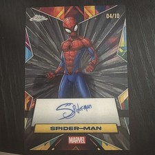 2025 Topps Chrome Marvel Spider-Man Facsimile Auto Black Refractor FA-SM 04/10 picture