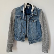 Free People Denim Multimedia Jacket Size XS picture