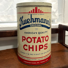 Vintage Kuehmann's Original Potato Chips 15 oz Tin, Toledo Ohio picture