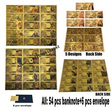 54pcs Japanese Anime one piece Gold Banknote Collectible Cards For Nice Gift picture