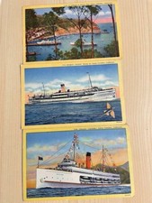 3 Postcard Steamer Catalina Santa California 1947 AVALON CRUISE SHIP BOAT lot picture