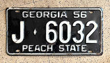 1956 GEORGIA license plate — ORIGINAL — BRILLIANT SUPER antique vintage car tag picture