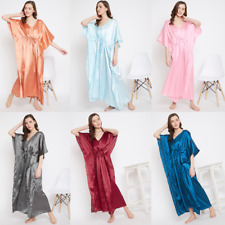 Women Plus Size Kaftan Satin Caftan Long Maxi Dress Kimono Sleeve Evening Gown picture