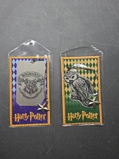 2 Vintage Harry Potter Collectible Metal Bookmark HOGWARTS & OWL Scholastic 2000 picture