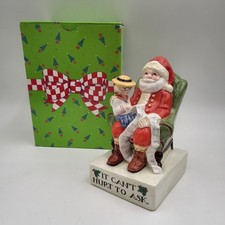 Vintage 1995 Mary Englebreit It Can't Hurt To Ask Ceramic Santa Claus Figurine picture