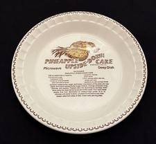 Vintage Royal China Country Harvest Pineapple Upside-Down Cake Recipe Pie Dish picture