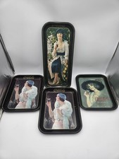 Vintage Coca Cola Metal Trays Set of 4 1970s (A3) picture