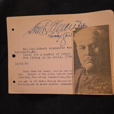 AUTOGRAPH --  Major General  Robert Alexander picture