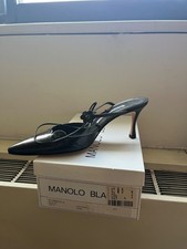 Manolo Blahnik black heels 37  M-Randola Black Kid picture
