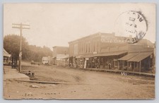 Hopkins Missouri Main Street Columbia Art Gallery 1908 Real Photo RPPC Postcard picture