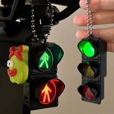 2 Pcs LED Traffic Light Keychain with Pedestrian Light, Fun Decorative Keyring picture