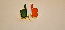 Three Leaf Clover Irish Pride/Heritage Colors (Orange, Green, White) Lapel Pin picture