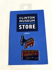 Clinton Gore 96 Campaign Pin Set 2 Clinton Presidential Museum Store Sealed picture