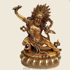 Tibetan Black Vajra Vajrapani Buddhist Handmade Brass Buddha Statue picture