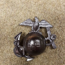 WWI Reproduction P1912 style #2 USMC Eagle, Globe and Anchor Hat Insignia picture