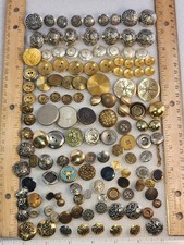 130 Metal Buttons - Mostly Vintage from Estate Collection - picture