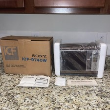Vintage Boxed Sony ICF-9740W Solid State Am/Am Radio Transistor Wood Grain picture