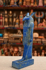 Unique Blue Magnificent Large Seth Statue Standing Egyptian God of the Desert picture
