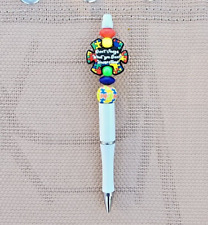 DON'T JUDGE WHAT YOU DON'T UNDERSTAND AUTIMS BEADED PEN picture