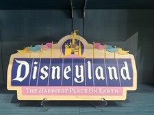 Rare DISNEYLAND Wood Marquee Sign Disney parks 12X24 picture