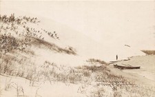 J21/ Silver Lake Michigan RPPC Postcard c1930s Sand Dunes Boat  10 picture