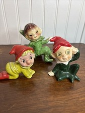 Vintage Ceramic Pixie Elf Lot of 3 Made in Japan (Brimm's + Unbranded) picture