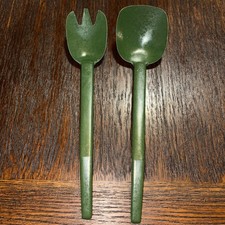 Vintage Flintwood Melamine Green Salad Serving Fork And Spoon MCM  picture