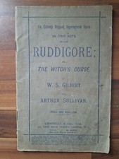 Original Antique Play Theatre Booklet. Gilbert & Sullivan . Ruddigore 1890s picture