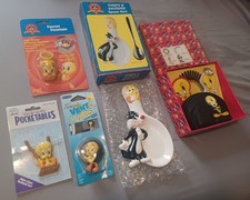 Vintage Tweety Lot, All Brand New, Faucet Fountain, Spoon Rest, Coin Purse Set + picture