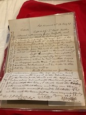 WAR OF 1812 General John De Barth Hero Letter 1847 Mexican War Fort Monroe #271 picture