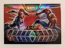 2026 Topps Neon Marvel 1-Up Black Widow vs Spider-Man Red Foil 2/5 1UP-10 SSP picture