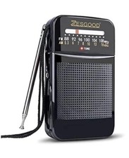Portable AM FM Radio Compact Transistor Radio Pocket Radio HD Speaker Black New picture