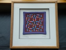 Framed Amish Heritage Collection Ann Dezendorf Double Wedding Ring Quilt picture