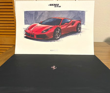 Official Ferrari 488 GTB Lithograph Print Large 19x13 VIP Presentation Art OEM picture
