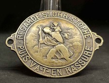 By Tairac France 1920´ antique Car Badge St Christopher protector drivers bronze picture