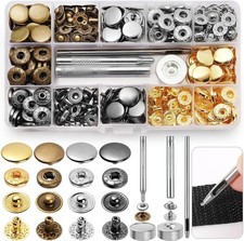 320 PCS Heavy Duty Snap Fasteners Press Studs Kit +Poppers Leather Button Tool picture