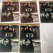 Lot of 5 Vintage U2 Postcards Joshua Tree Era Live Over Europe picture