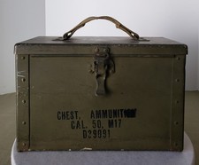 WW2 Ammunition Chest Cal. 50 M17 D39091 Ammo Can US Army Box Carry Vtg picture