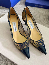 Jimmy Choo Women’s Lace Floral Pointed Toe Stiletto Pumps Slip-On EU 37 picture