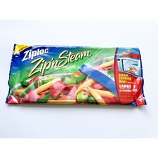 New Discontinued Ziploc Zip'n Steam Cooking Bags Size Large 7ct. picture