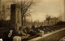 Cemetery flowers RPPC real photo ~ unknown location ~ from WWI collection picture
