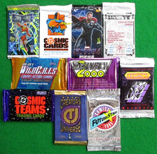VINTAGE WAX & FOIL SEALED CARD PACKS LOT OF 10-DC COSMIC-MARVEL-DEATHWATCH-UNITY picture