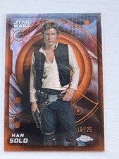 ⭐️ 2026 Topps Chrome Star Wars #83 Han Solo Orange Refractor 18/25 RARE picture