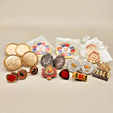 Lot of 19 Vintage AMA American Motorcycle Association  Tour Award Pins 1978-1984 picture