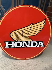 Vintage Style Honda Motorcycle Wing  Gas  Oil  Metal Heavy Sign picture