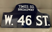 Iconic Original Antique Times Square Broadway/W 46th Street Porcelain Sign NYC picture
