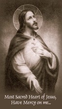 Most Sacred Heart of Jesus,  Prayer Card, LAMINATED 5-pack picture