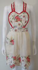 VINTAGE 50s Handmade Apron Pocket Roses ENGLISH floral Pink Cottage Farm country picture