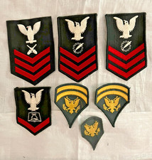 Vintage US Navy Rate Patch Lot WWII Post-War PO1 PO3 Seabee CE MM Storekeeper picture