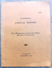 VINTAGE 1934 WHEELING & LAKE ERIE RAILWAY ANNUAL REPORT MAP RR Railroad Ernst & picture